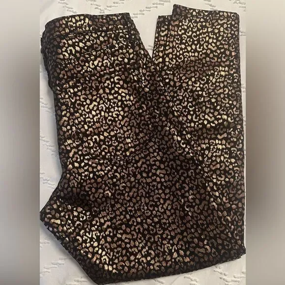 Banana Republic Mid Rise Stretch Metallic Skinny Ankle Jeans Rose Gold L… - Picture 4 of 9